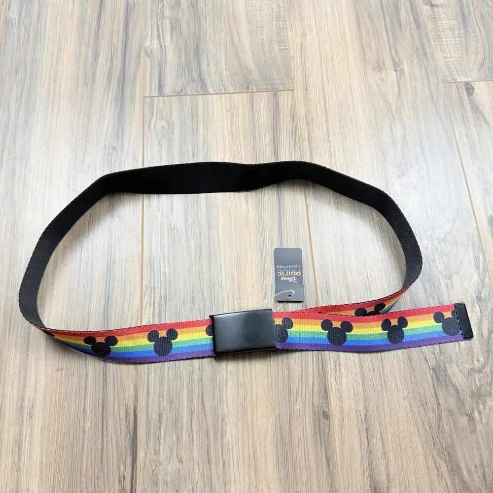 Buckle-Down Disney Pride Collection Rainbow Mickey Adjustable Web Belt Lanyard